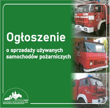Ogłoszenie o sprzedaży używanych samochodów pożarniczych